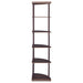 Bonwick 72-inch 5-shelf Corner Bookshelf Cappuccino