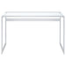 Hartford 47-inch Glass Top Writing Desk Chrome