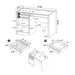 Halston 47-inch 2-drawer Office Desk with Cabinet Cappuccino