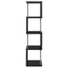 Baxter 67-inch 4-shelf Bookshelf Black and Chrome
