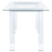 Amaturo 59-inch Glass Top Acrylic Writing Desk Clear