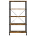 Analiese 63-inch 4-shelf Bookshelf Rustic Nutmeg