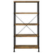Analiese 63-inch 4-shelf Bookshelf Rustic Nutmeg