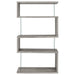 Emelle 63-inch 4-shelf Glass Panel Bookshelf Grey Driftwood