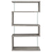 Emelle 63-inch 4-shelf Glass Panel Bookshelf Grey Driftwood