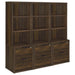 Westpark 3-piece Wall Unit Bookcase Set with USB Dark Pine