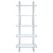 Hartford 79-inch 5-shelf Glass Bookshelf Chrome