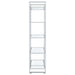 Hartford 79-inch 5-shelf Glass Bookshelf Chrome