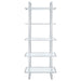 Hartford 79-inch 5-shelf Glass Bookshelf Chrome