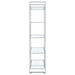 Hartford 79-inch 5-shelf Glass Bookshelf Chrome