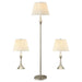 Griffin 3-piece Floor and Table Lamp Set Brushed Nickel