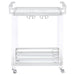 Jefferson 2-tier Glass Shelf Acrylic Bar Cart Chrome