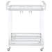 Jefferson 2-tier Glass Shelf Acrylic Bar Cart Chrome