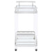 Jefferson 2-tier Glass Shelf Acrylic Bar Cart Chrome