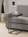 Pedro Expandable C-Shaped Sofa Side Table Weathered Grey