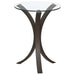 Edgar Round Glass Top Accent Side Table Cappuccino