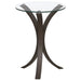 Edgar Round Glass Top Accent Side Table Cappuccino