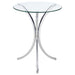 Eloise Round Glass Top Accent Side Table Chrome