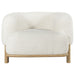 Lawler Upholstered Barrel Back Accent Chair Ivory and Natural