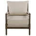 Blanchett Upholstered Bobbin Accent Chair Beige and Distressed Brown