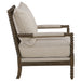 Blanchett Upholstered Bobbin Accent Chair Beige and Distressed Brown