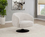 Dave Upholstered Barrel Back Swivel Club Chair Beige