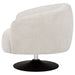 Dave Upholstered Barrel Back Swivel Club Chair Beige