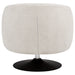Dave Upholstered Barrel Back Swivel Club Chair Beige