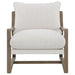 Geneva Boucle Upholstered Wood Arm Accent Chair Sand