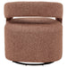 Westhill Boucle Upholstered Swivel Accent Chair Berry
