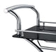 Elfman 2-tier Glass Shelf Metal Bar Cart Black and Chrome