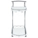 Elfman 2-tier Glass Shelf Metal Bar Cart White and Chrome