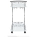 Elfman 2-tier Glass Shelf Metal Bar Cart White and Chrome