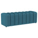Summer Fabric Upholstered Tufted Accent Bench Peacock Blue