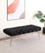 Ella Upholstered Tufted Bench Stainless Steel Legs Black