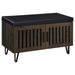 Brixton 2-door Padded Entryway Shoe Storage Bench Smoked Oak
