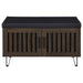 Brixton 2-door Padded Entryway Shoe Storage Bench Smoked Oak