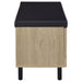 Brixton 2-door Padded Entryway Shoe Storage Bench White Oak