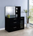 Flora 2-drawer Vanity Set with LED Mirror Black High Gloss