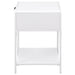 Amherst 1-drawer Radio Weave Cane Metal Bedside Table White