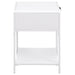Amherst 1-drawer Radio Weave Cane Metal Bedside Table White
