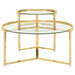 Delia 2-Piece Round Glass Top Nesting Coffee Table Gold