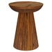 Aureo Round Solid Wood Accent Side Table Wild Honey