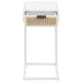 Amherst 1-drawer Radio Weave Cane Metal Side Table White
