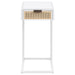 Amherst 1-drawer Radio Weave Cane Metal Side Table White