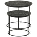 Loannis 2-piece Round Mango Wood Nesting Table Matte Black
