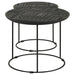 Loannis 2-piece Round Mango Wood Nesting Table Matte Black