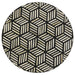 Xenia Round Bone Inlay Accent Side Table White and Gold