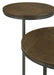 Yael Round Mango Wood Accent Side Table Natural and Gunmetal