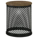 Aurora Round Drum Base Accent Side Table Natural and Black